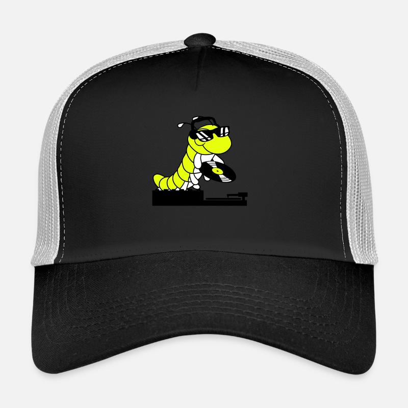 DJ Caterpillar Table de mixage de disques Soirée Musique de club Casquette trucker 