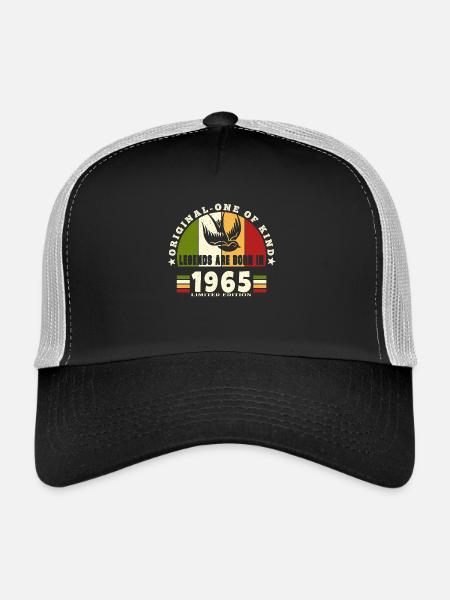 1965 Vintage Birthday Legend Gift - Trucker Cap - black/stone grey - Front