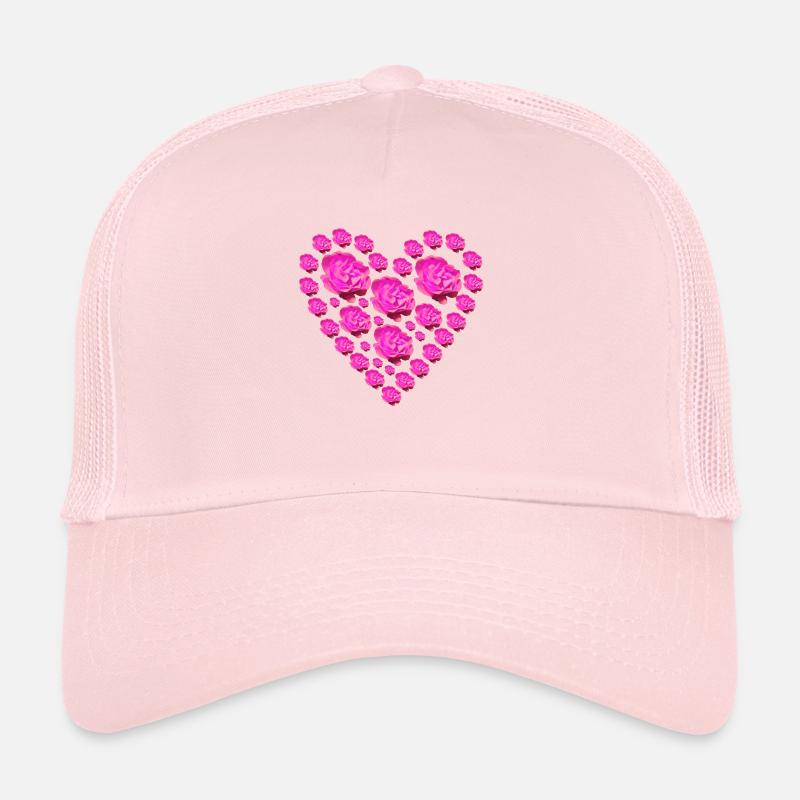 pink roses heart Trucker Cap