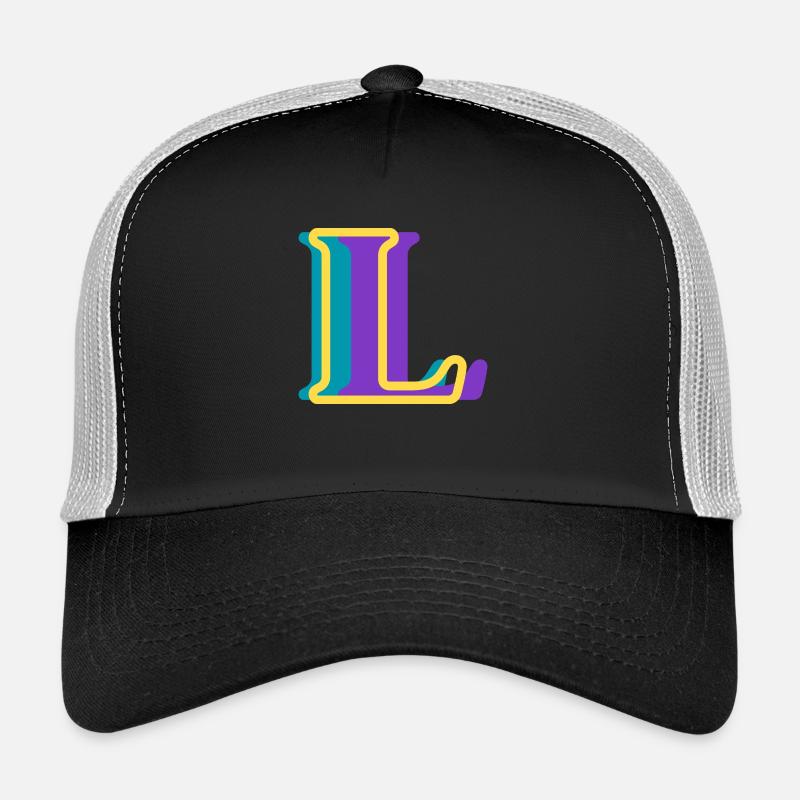 Lettre l multicolore Casquette trucker 