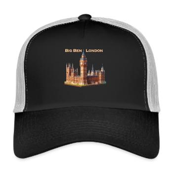 Big Ben Londres - Casquette trucker  - noir/gris pierre - Devant