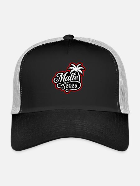 Malle 2025 Palmier - Casquette trucker  - noir/gris pierre - Devant