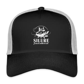 Pêche au silure Combat avec le silure Pêche sporti - Casquette trucker  - noir/gris pierre - Devant