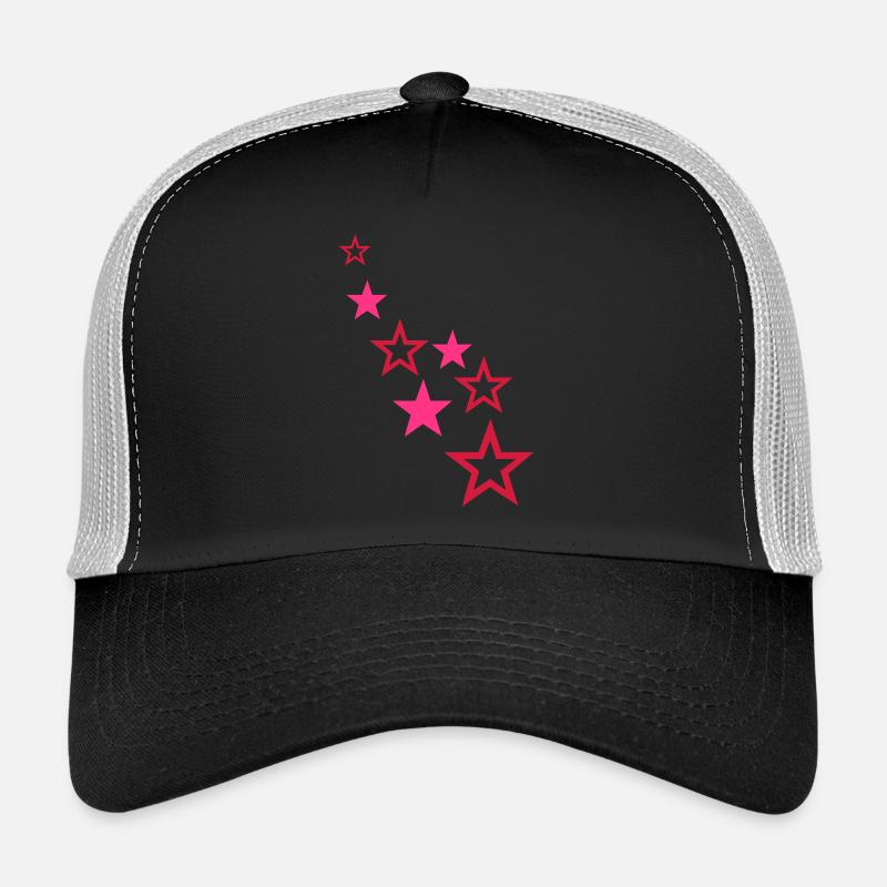 sterne - Trucker Cap - Schwarz/Steingrau
