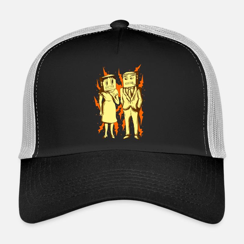 Paper Bag Face Mask - Trucker Cap - black/stone grey