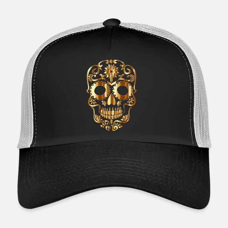 crâne - Casquette trucker  - noir/gris pierre
