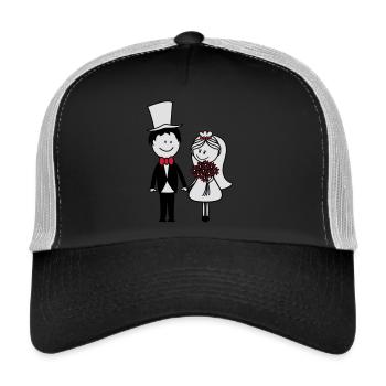 hochzeit - Trucker Cap - Schwarz/Steingrau - Vorne