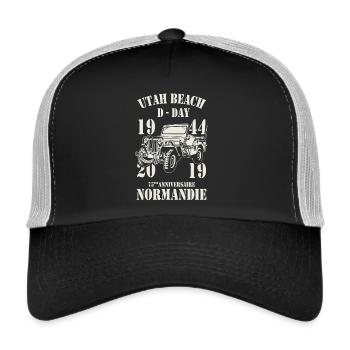 Utah Beach D-Day 1944 - 2019 - Casquette trucker  - noir/gris pierre - Devant
