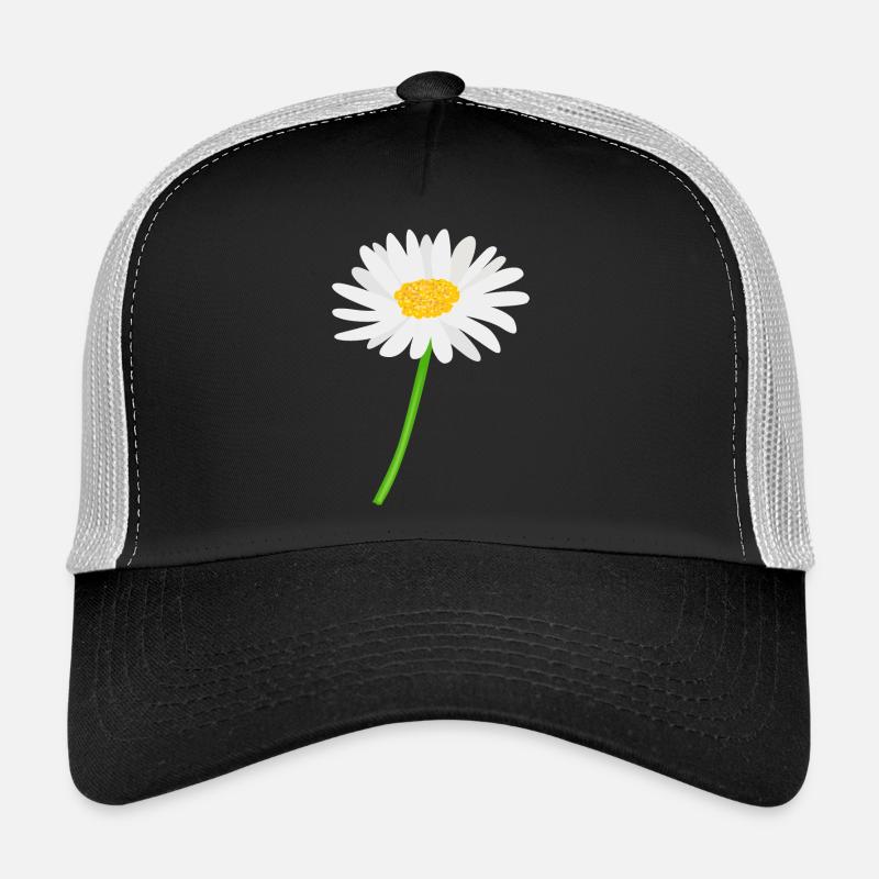 Flower daisy with stem - Trucker Cap - black/stone grey