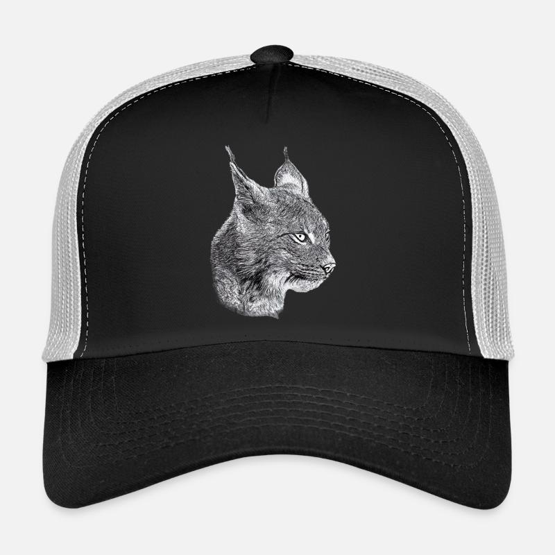 Luchs Katze Freiheit wild cat katze - Trucker Cap - Schwarz/Steingrau