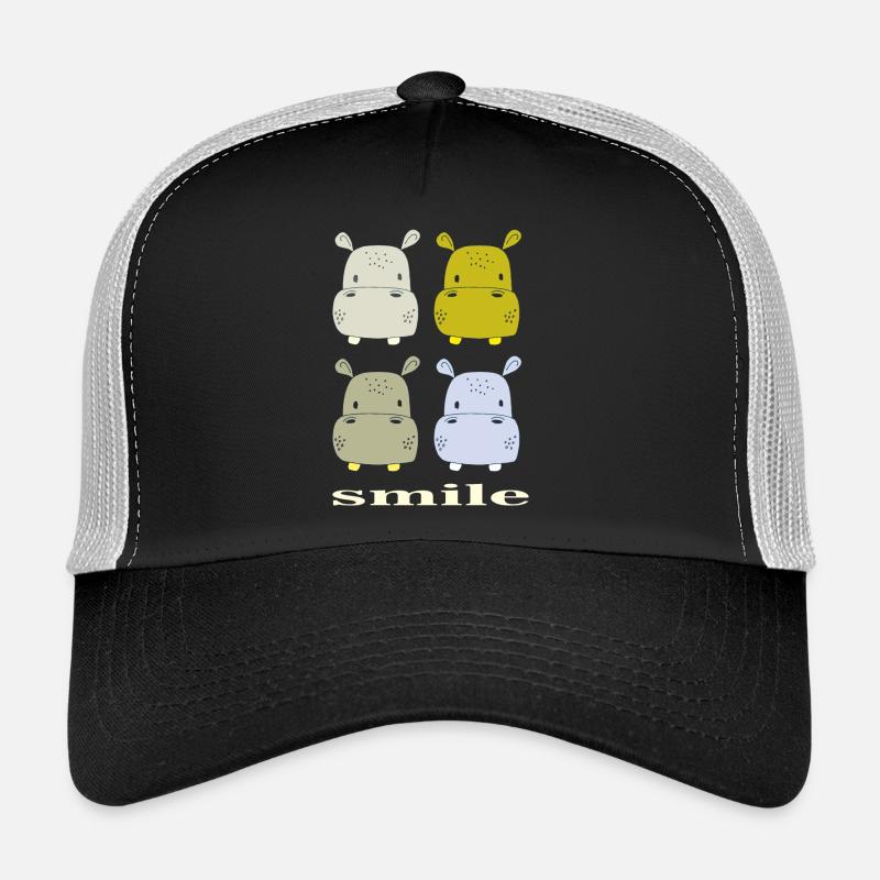 nilpferd smile - Trucker Cap - Schwarz/Steingrau