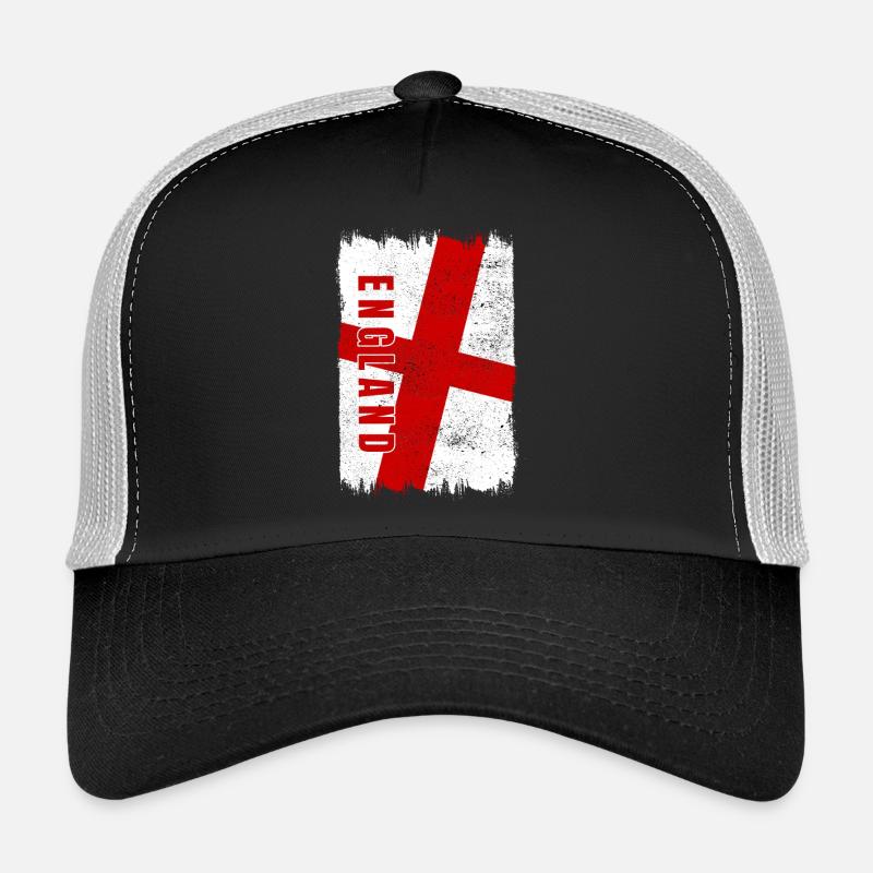 England Flagge - Trucker Cap - Schwarz/Steingrau