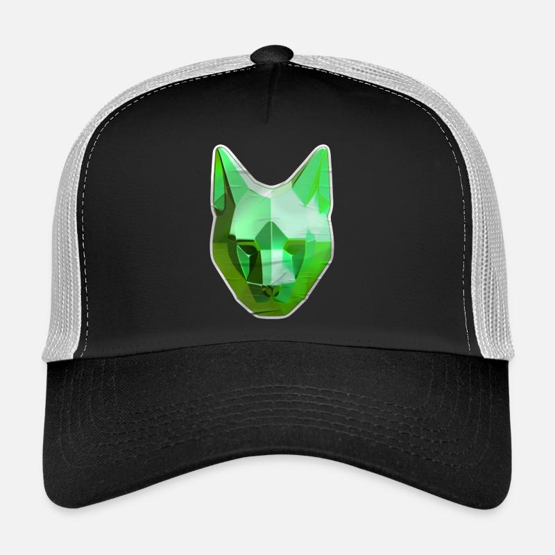 Green Crystal Cat Trucker Cap