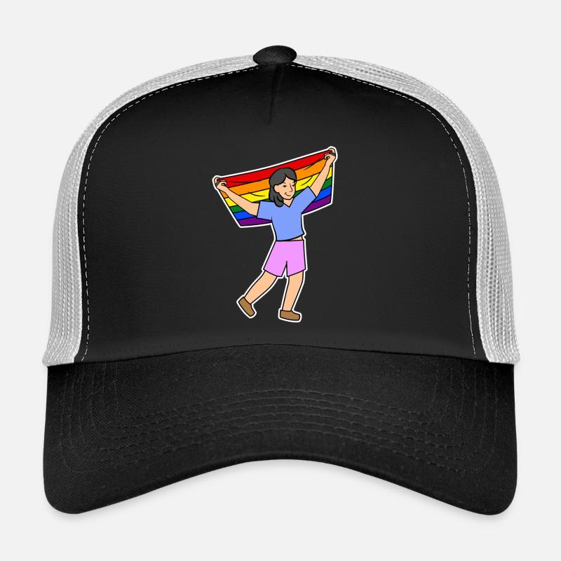 Défilé Drapeau arc-en-ciel gay de droite LGBT Casquette trucker 