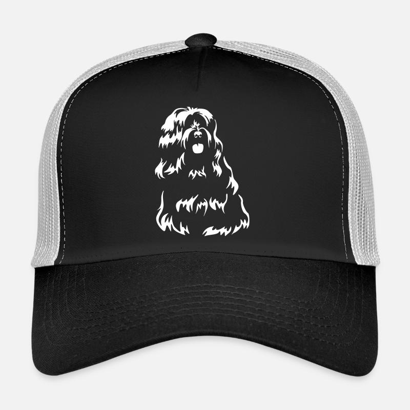 Tibet Terrier "Black Edition" - Trucker Cap - Schwarz/Steingrau