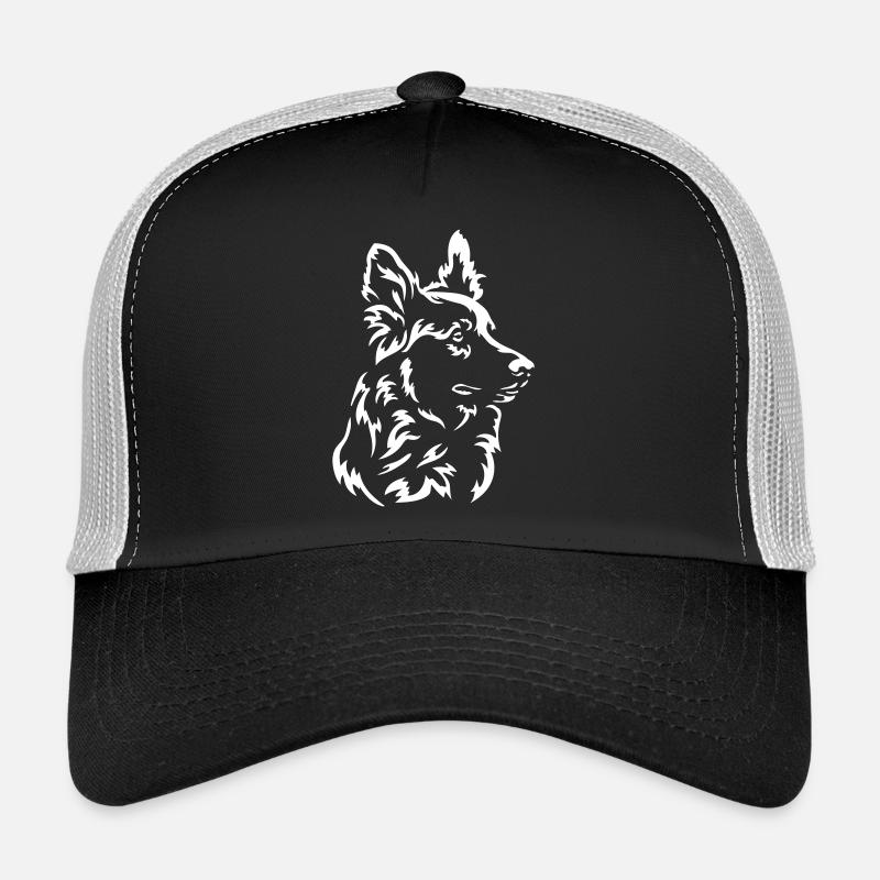 Harzer Fuchs Kopf "Black Edition" - Trucker Cap - Schwarz/Steingrau