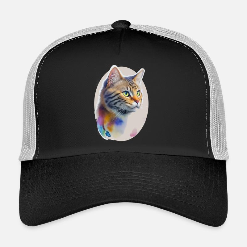 Katze - Trucker Cap - Schwarz/Steingrau
