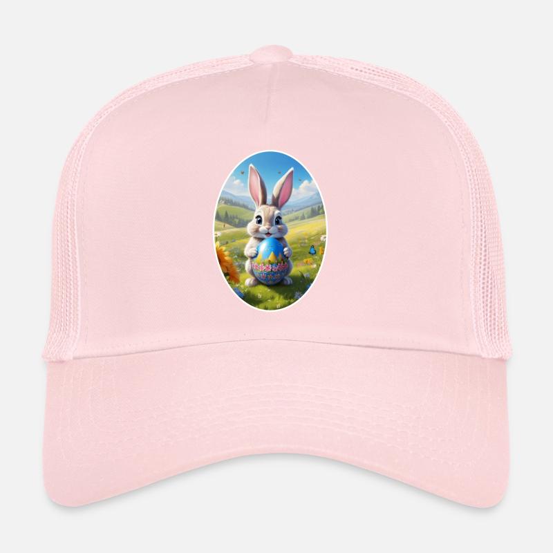 Easter Bunny with Egg, Oval Trucker Cap