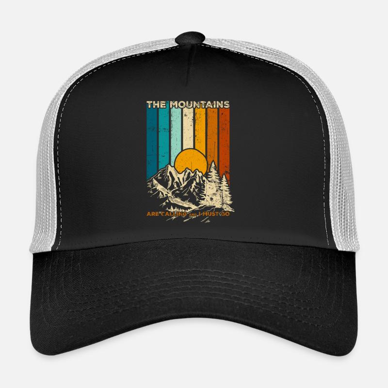 Berge, die Retro Sunset rufen Trucker Cap