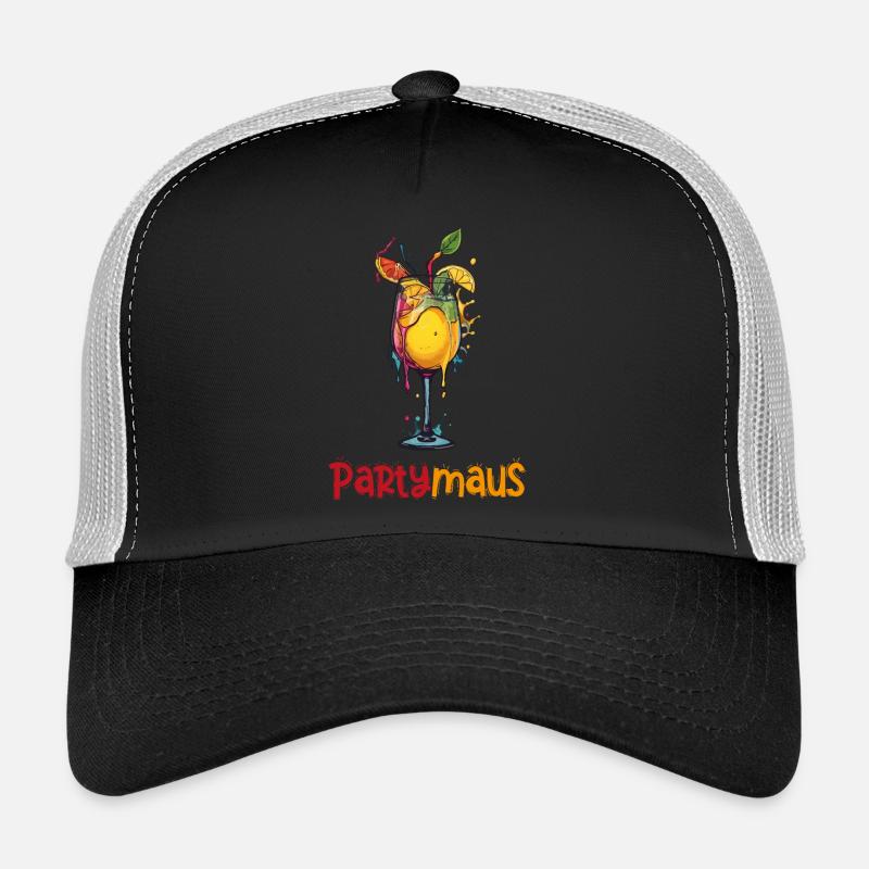Fruchtige Cocktail Illustration - Trucker Cap - Schwarz/Steingrau