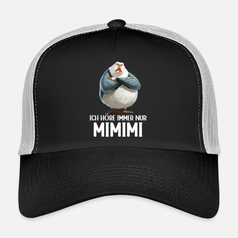 Möwe Seevogel Ich höre immer nur Mimimi - Trucker Cap - Schwarz/Steingrau