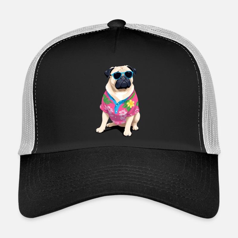 Chill Chihuahua with Beach Vibes - Trucker Cap - black/stone grey