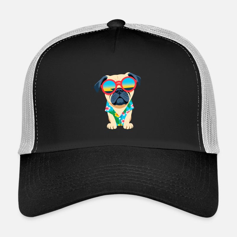 Chill Pug in Shades Trucker Cap