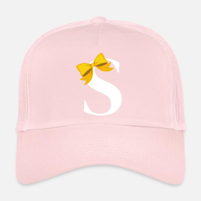 Lettre s nœud jaune Casquette trucker 