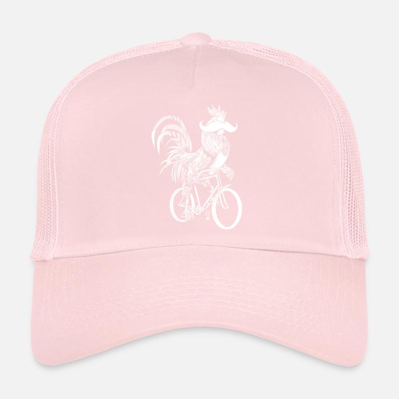 Coq & Bicycles - version blanche Casquette trucker 