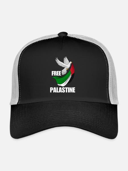 Free Palestine Design – Statement for Peace - Trucker Cap - black/stone grey - Front