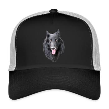 Belgischer Schäferhund Groenendael - Trucker Cap - Schwarz/Steingrau - Vorne