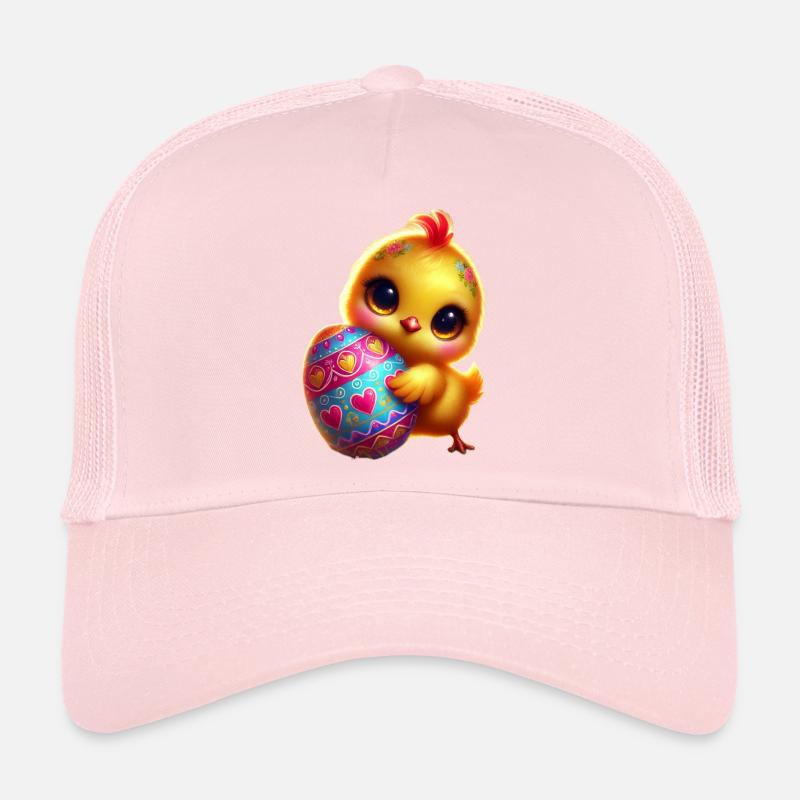 Poussins de Pâques avec oeuf Casquette trucker 