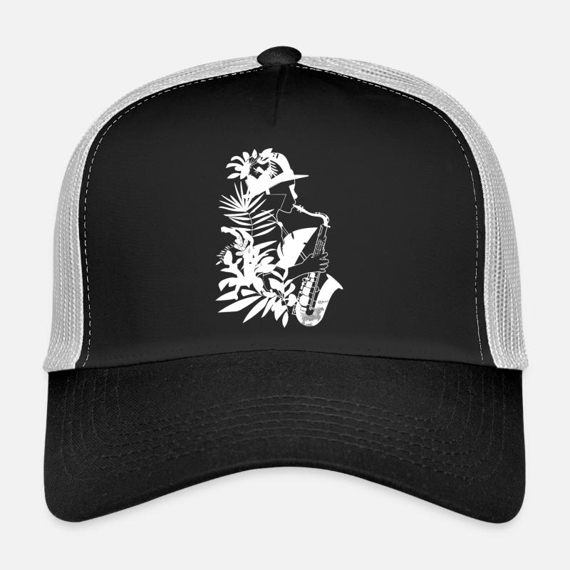 Female Saxophonist Comic Look Trucker Cap
