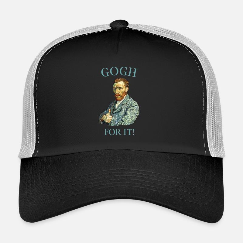 Gogh dafür! Lustiger Van-Gogh-Witz - Trucker Cap - Schwarz/Steingrau