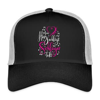 Mein Herz schlägt im Schlagertakt - Trucker Cap - Schwarz/Steingrau - Vorne