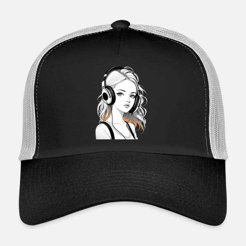 Musik Frau Mädchen Kopfhoerer Rave Geschenkidee Trucker Cap