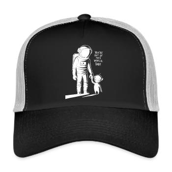 Du bist galaktisch, Papa! - Trucker Cap - Schwarz/Steingrau - Vorne