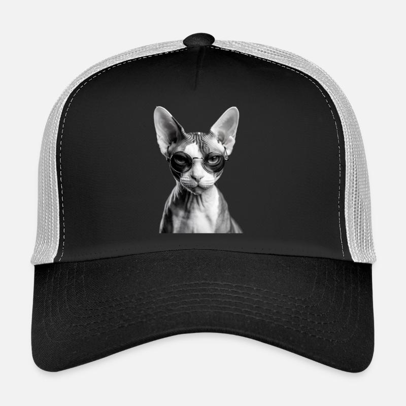 Sphynx peu impressionné - Casquette trucker  - noir/gris pierre