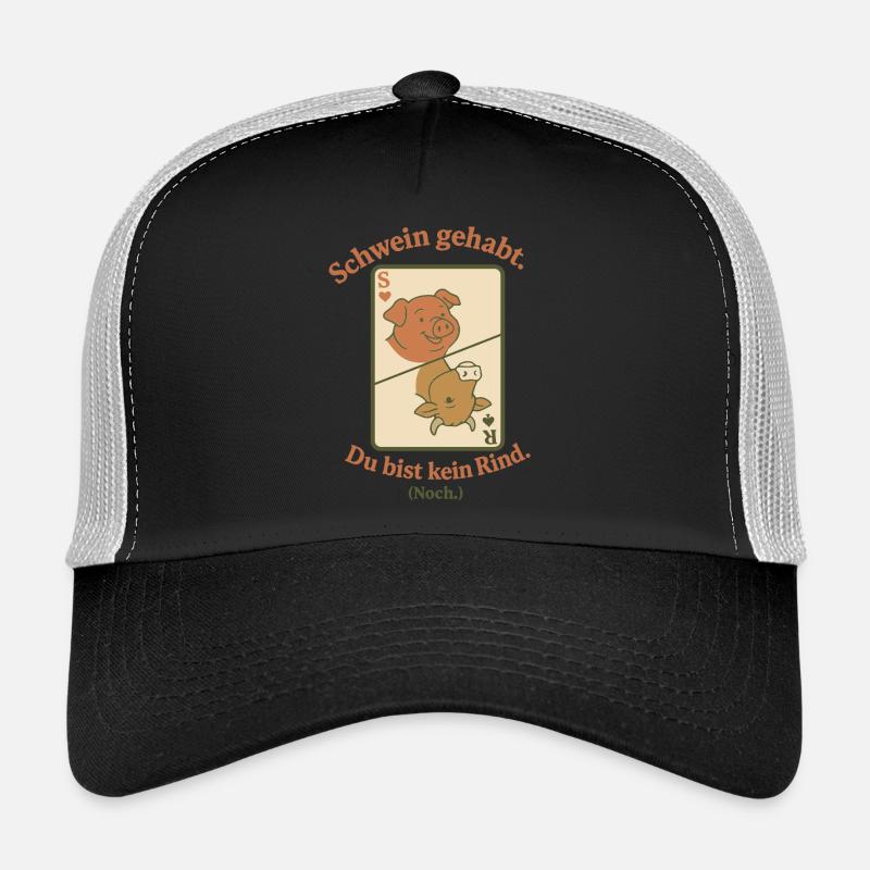 Cochon, tu n’es pas une vache. Encore. - Casquette trucker  - noir/gris pierre