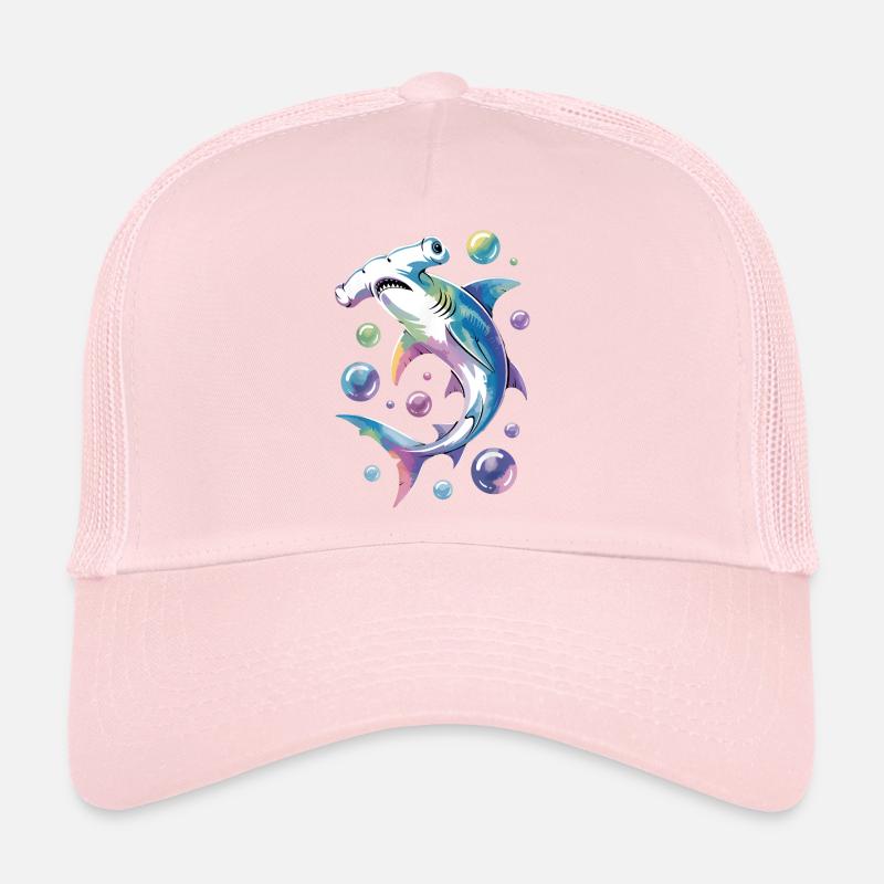 Requin vibrant avec des accents de bulles Casquette trucker 
