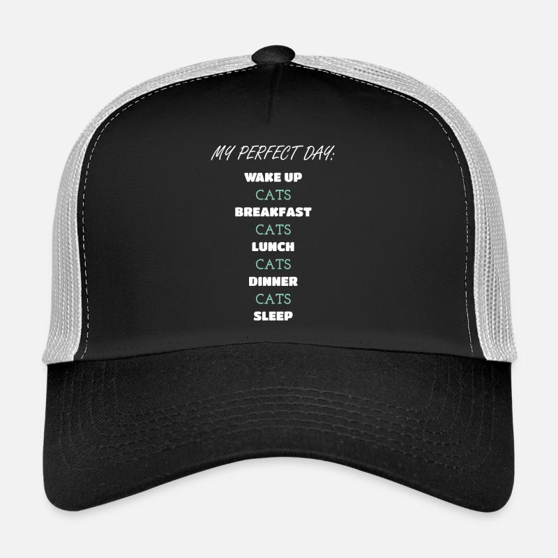Conception de routine quotidienne de chat fantaisiste Casquette trucker 