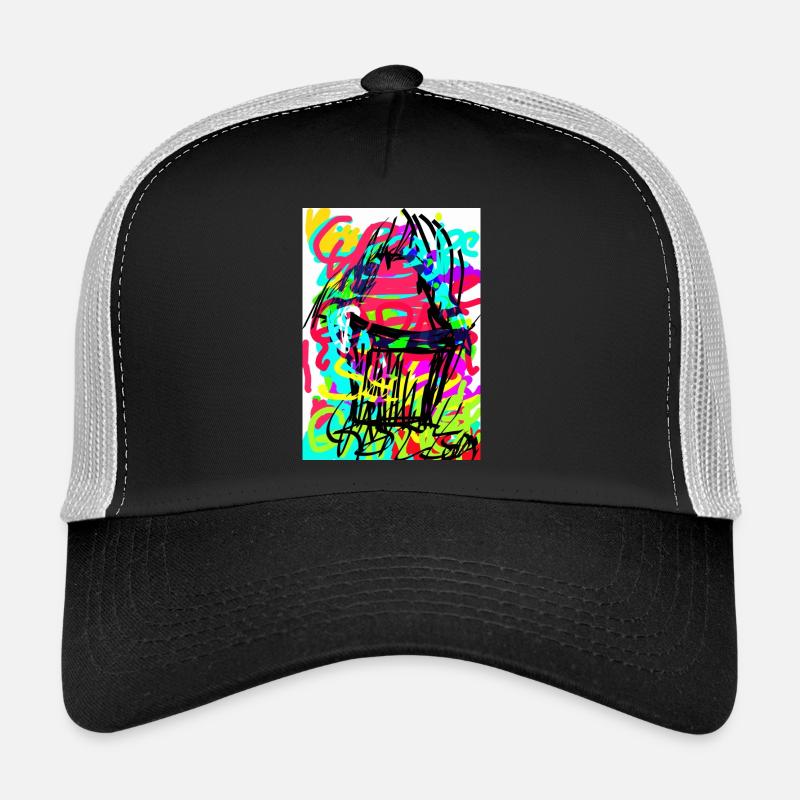 Abstract graffiti typography in neon colors 676753 Trucker Cap