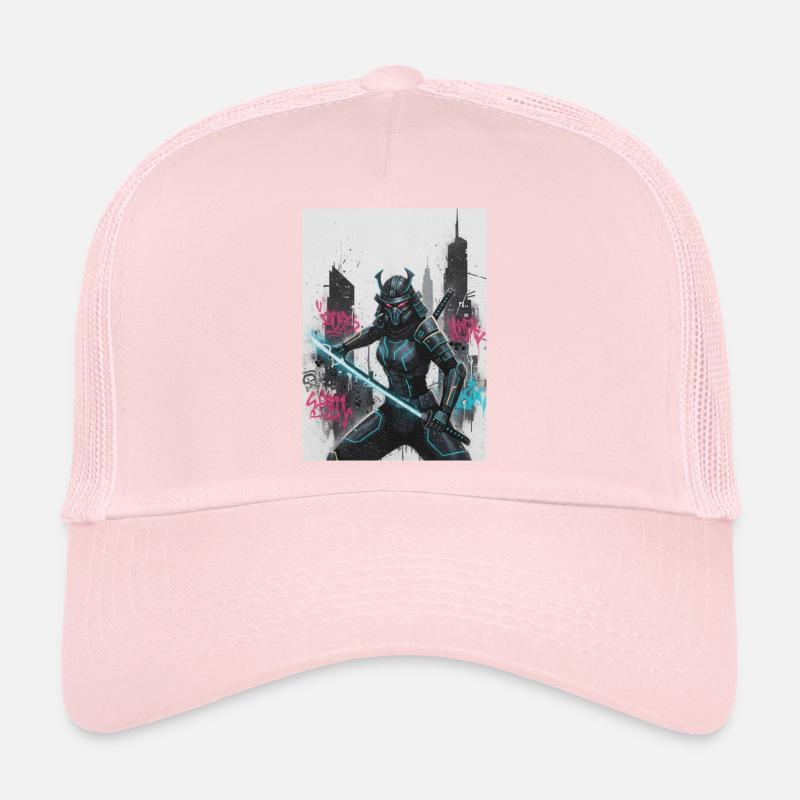 Cyber Samurai Neon Blade Trucker Cap