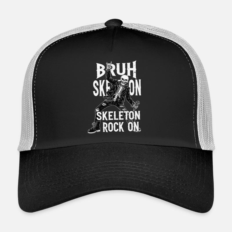 Skelett Rock Leder Punk Trucker Cap
