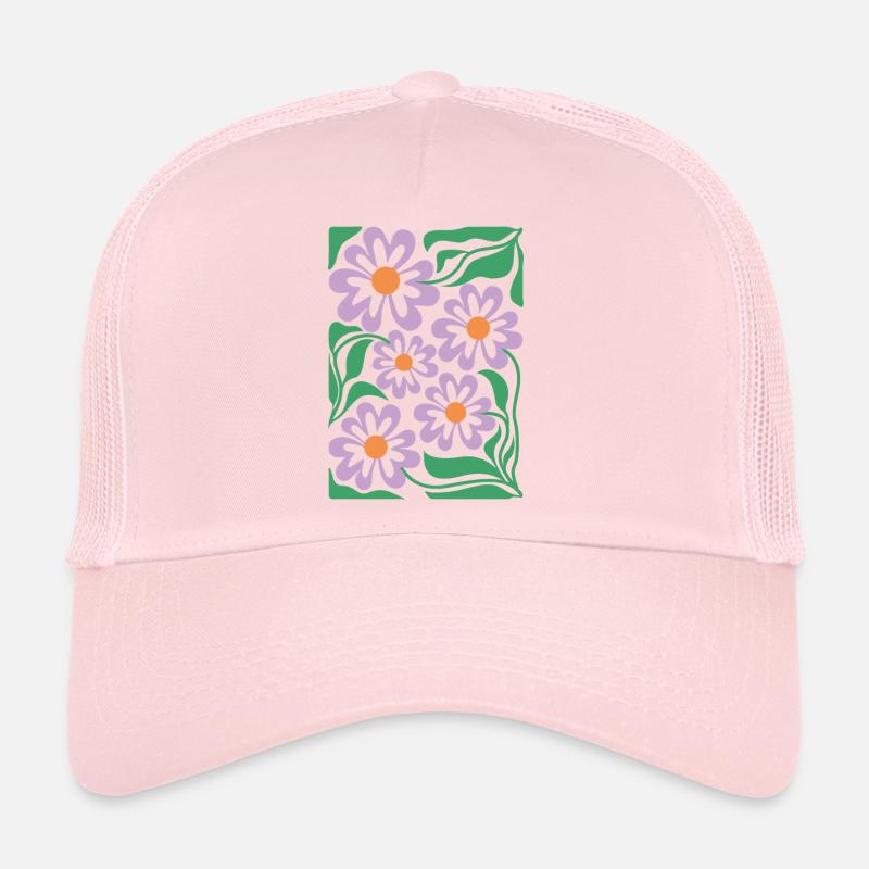 Motif floral violet Boho Flora Casquette trucker 