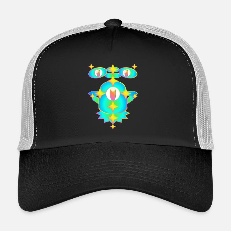 Milles étoiles version 2 - Casquette trucker  - noir/gris pierre