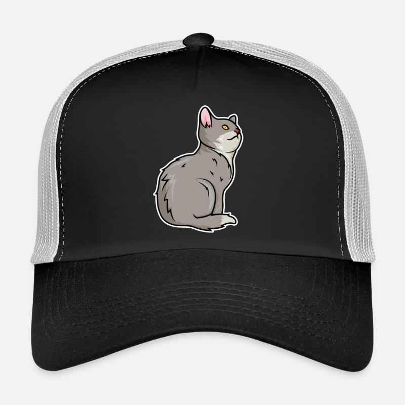 Katze Zeichnung Trucker Cap