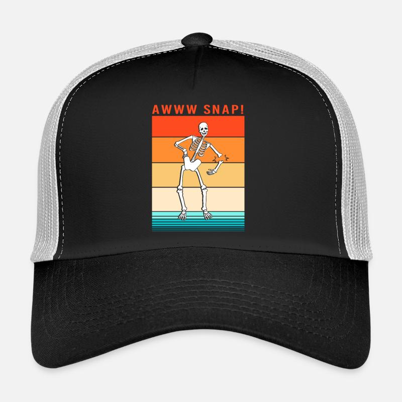 Arm Fracture Halloween Skeleton Bone Bone Fracture Trucker Cap