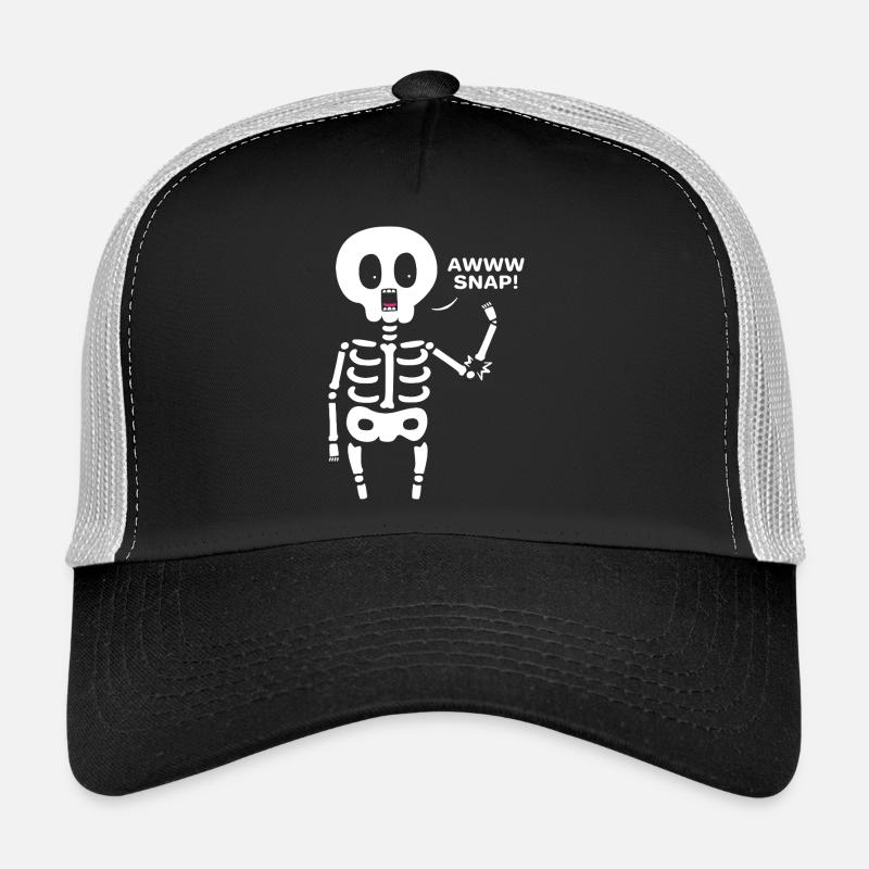 Knochenbruch Halloween Skelett Knochen Armbruch Trucker Cap