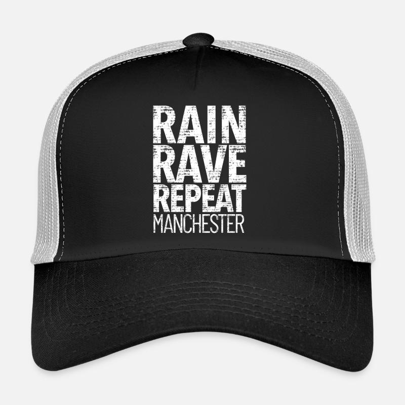 Manchester Rain Rave Repeat Trucker Cap